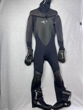 ONeill Mutant Hooded Wetsuit Chest Zip Surfing Diving Rip Curl Gloves Boots Set
